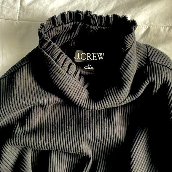 J. Crew Vintage Rib Ruffle Mockneck Tee - Picture 4 of 6
